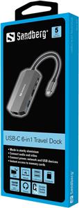 HUB Sandberg HDMI/USB2.0/USB3.0/CardReader/Ethernet passiv Grey