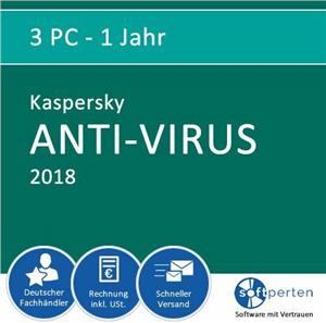 Kaspersky Anti-Virus - 3 Device, 1 year - Upgrade - ESD-Download ESD