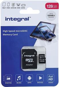 Integral 128GB High Speed microSDHC / XC V10 UHS-I U1