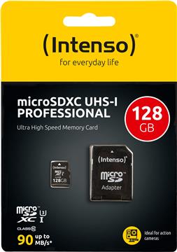 Intenso 128GB microSDXC UHS-I Class 10 Pro 90MB / s memory card