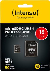 Intenso 16GB microSDXC UHS-I Class 10 Pro 90MB / s memory card