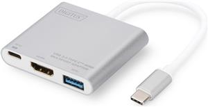 USB-C 3Port Digitus USB3.0 HDMI USB-C passiv Silver