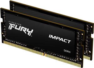 Kingston FURY Impact - DDR4 - kit - 16 GB: 2 x 8 GB - SO-DIMM 260-pin - 3200 MHz / PC4-25600, KF432S20IBK2/16