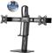 Transmedia Height adjustable desk stand for 2x flat screens with spring system