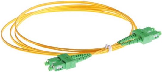 NFO Patch cord, SC APC-SC APC, Singlemode 9 125, G.657A2, Duplex, 1m