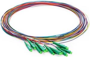 NFO Fiber optic pigtail LC APC, SM, G.657A1, 900um, 1m, LSZH, 12 pack
