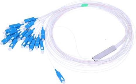 NFO Fiber Optic PLC Splitter, 1:16, Steel Box, SM, G657A, 1,5m, SC UPC