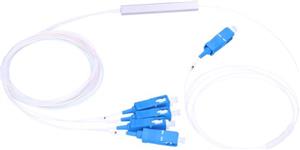 NFO Fiber Optic PLC Splitter, 1:4, Steel Box, SM, G657A, 1,5m, SC UPC