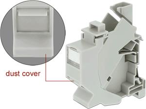 DeLOCK Keystone Mounting for DIN rail with dust cover - modular insert housing