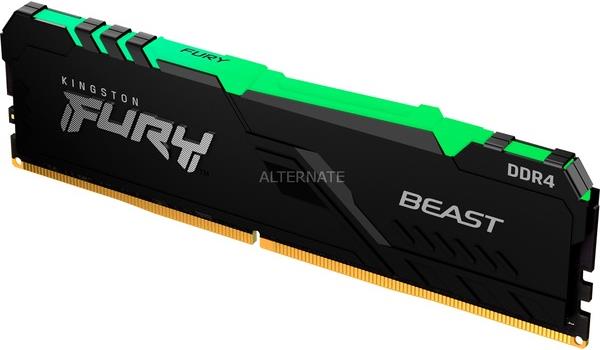 Memorija Kingston FURY Beast RGB - DDR4 - module - 8 GB - DIMM 288-pin - 2666 MHz / PC4-21300, KF426C16BBA/8