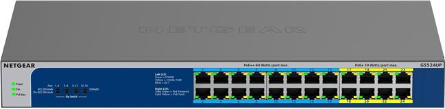 Netgear GS524UP-100EUS Gigabit Ethernet Switch 24x GB-LAN, PoE++, unmanaged