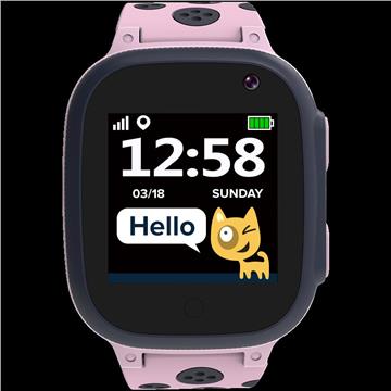 Kids smartwatch, 1.44 inch colorful screen, GPS function, Nano SIM card, 32+32MB, GSM(850/900/1800/1900MHz), 400mAh battery, compatibility with iOS and android, Pink, host: 52.9*40.3*14.8mm, strap: 23