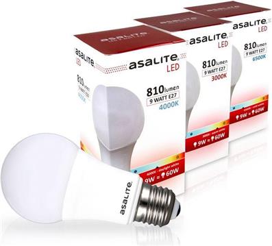 ASALITE LED bulb E27 9W 4000K 810lm