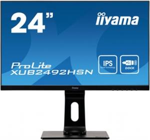 60,5cm/23,8'' (1920x1080) iiyama ProLite XUB2492HSN-B1 16:9 4ms USB HDMI DisplayPort VESA Pivot Speaker Full HD Black