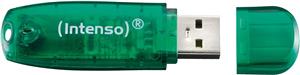 STICK 8GB USB 2.0 Intenso Rainbow Line Transparent Green