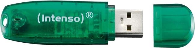 STICK 8GB USB 2.0 Intenso Rainbow Line Transparent Green