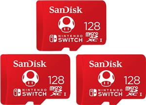128GB SanDisk Nintendo Switch MicroSDXC 100MB/s Red +Adapter