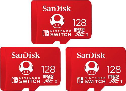 128GB SanDisk Nintendo Switch MicroSDXC 100MB/s Red +Adapter