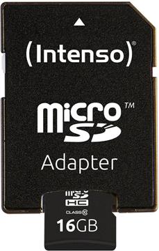 16GB Intenso MicroSDHC 20MB/s +Adapter