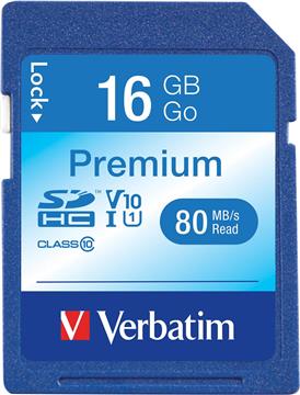 16GB Verbatim Premium MicroSDHC 80MB/s