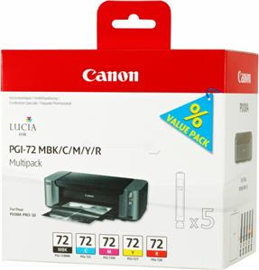 Canon PGI-72 MBK/C/M/Y/R Multipack - 5-pack - yellow, cyan, magenta, red, matte black - original - ink tank