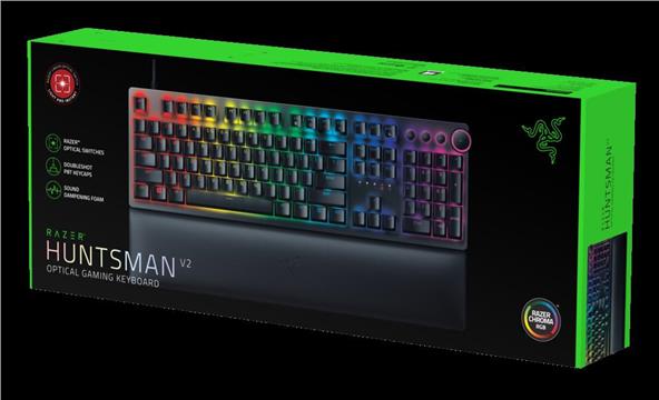 Tipkovnica RAZER Huntsman V2, Red Linear Optical Switch, RGB, US Layout, USB