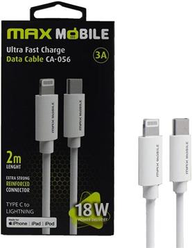 MAXMOBILE DATA KABEL I-PHONE LIGHTNING-TYPE C PD 3A, MFI Apple CA-056 2m bijeli