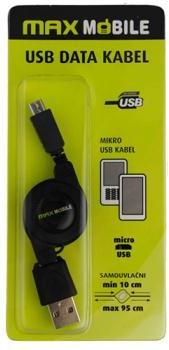 MAXMOBILE DATA KABEL MICRO USB samouvlačni crni