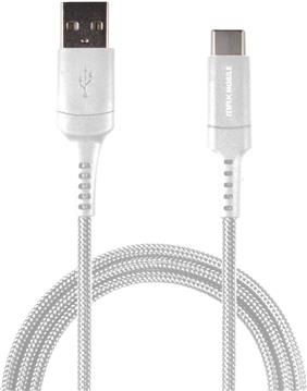 MAXMOBILE DATA KABEL USB 2.0 TYPE C UDC3028 KEVLAR WHITE QC 3A 1m