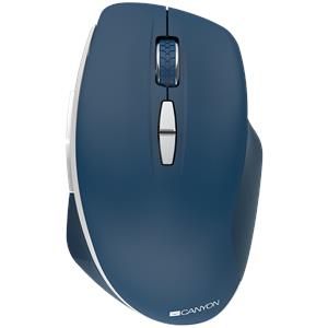 Canyon 2.4 GHz Wireless mouse ,with 7 buttons, DPI 800/1200/1600, Battery: AAA*2pcs,Blue,72*117*41mm, 0.075kg