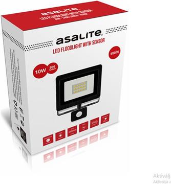 ASALITE LED spotlight 10W 6500K, 800Lm + sensor