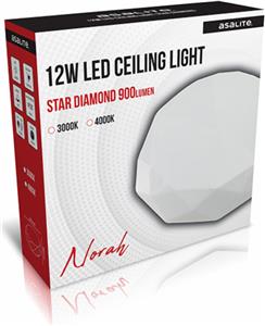 Ceiling LED light, diamond, 12W STAR, 3000K, 900lm