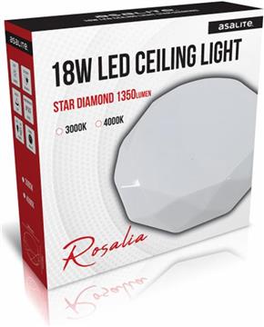 Ceiling LED light, diamond, 18W STAR, 3000K, 1350lm