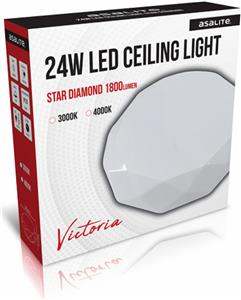 Ceiling LED light, diamond, 24W STAR, 3000K, 1800lm
