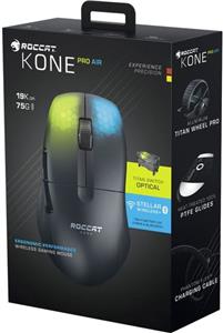 Miš ROCCAT Kone Pro Air, bežični + Bluetooth, RGB, 19000 DPI, crni