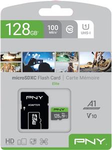 Memorijska kartica PNY MicroSDXC Elite, 128GB, klasa brzine V10, s adapterom