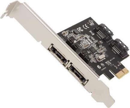 StarTech.com 2 Port PCI Express SATA 6 Gbps eSATA Controller Card - Dual Port PCIe SATA III Card - 2 Int/2 Ext - SATA III 6Gbps (PEXESAT322I) - storage controller - SATA 6Gb/s / eSATA 6Gb/s - PCIe x1