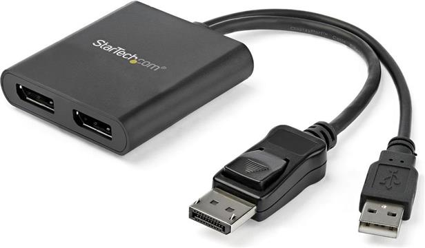 StarTech.com 2-Port DisplayPort MST Hub - 4K 30Hz- DisplayPort to DisplayPort Dual-Monitor Splitter for Dual Monitor Setup (MSTDP122DP) - video splitter - 2 ports