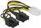 Delock power cable - 6 pin PCIe power to 8 pin PCIe power (6+2) - 15 cm
