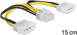 Delock power cable - 8 pin EPS12V to 4 pin internal power - 15 cm