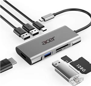 Acer 7-In-1 - docking station - USB-C - HDMI, HP.DSCAB.008