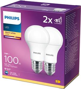 Philips LED žarulja, E27, A60, topla, 13W, mat. 2x