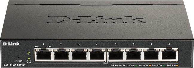 D-Link switch web upravljivi PoE, DGS-1100-08PV2