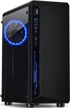 Chassis INTER-TECH C-3 SAPHIR Gaming Midi Tower, ATX, 1xUSB3.0, 2xUSB2.0, audio, PSU optional, Tempered glass side panel, Illuminated connections in the front, RGB control board, 120mm RGB fan, Dust f