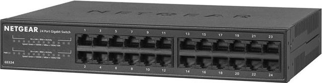 Netgear GS324 Gigabit Switch 24x GB-LAN, unmanaged, lĂĽfterlos