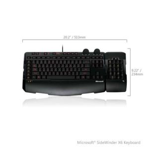 Tipkovnica Microsoft FPP Sidewinder X6 Win USB, AGB-00014, Crna