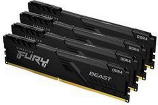 Kingston FURY Beast - DDR4 - kit - 32 GB: 4 x 8 GB - DIMM 288-pin - 3600 MHz / PC4-28800, KF436C17BBK4/32