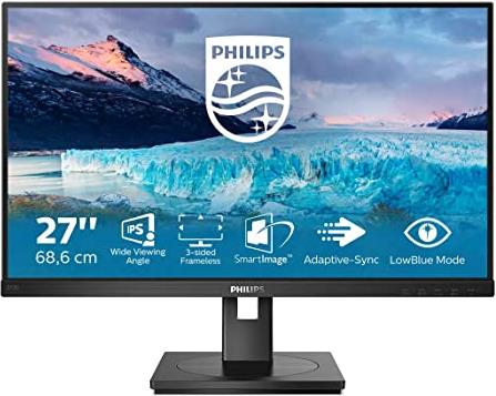 68,6cm/27'' (1920x1080) Philips S-line 272S1AE 16:9 4ms HDMI DVI-D VGA DisplayPort VESA Pivot Speaker Full HD Black