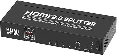 Transmedia 4K HDMI 2.0 Splitter, 1 input, 4 output