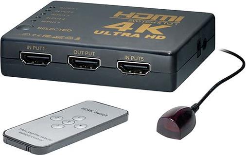 Transmedia 5-way HDMI Switch 4K@30Hz